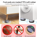 Miniatyrbillede 3 af 4: 4 stk Universal Anti Vibration Puds Vaske Maskine Gummi Fødder Mat Anti-vibrations Pad