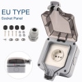 Miniatyrbillede 2 af 7: IP66 Udendørs Socket Væg Stik med Vandtæt Boks EU Standard Tysk Stil 250V16A Strøm Forsyning  Switch Socket