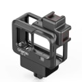 Miniatyrbillede 3 af 7: Plast kamera bur til GoPro Hero 11 10 9 sort hus etui mikrofon og fyld lys kold sko vlog tilbehør
