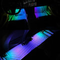 Pikkukuva 4 / 7: 48 LED Auto Sisustus Ambient jalka valo USB Langaton Kaukosäädin Musiikki App Ohjaus Auto RGB Ilmakehä koriste lamput