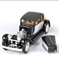 Miniatyrbillede 1 af 4: Vintage Bugatti bil model lyd og lys legering træk tilbage blinkende klassisk vintage kollektiv musik bil legetøj