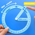 Miniatyrbillede 5 af 8: 360-graders Pointer Protractor Lineal Måle værktøj