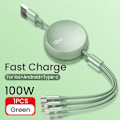 Miniatyrbild 7 av 8: Snabb USB kabel för Huawei/Honor Indragbar Portabel 3 i 1 Mikro USB Typ C Laddare kabel