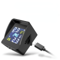 Miniatyrbilde 4 av 5: USB Solar Lading LCD Motorsykkel TPMS Dekk trykk Dekk Temperatur Overvåking Alarm System med 2 Sensorer