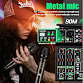 Miniatyrbillede 4 af 5: 4 Kanals Lyd Mixer med Trådløs Mikrofon USB Lyd Bord Bluetooth Konsol DJ Mixing