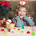 Miniatyrbilde 5 av 7: Jul 24 biter for barn voksen nissen Claus Snømann Squishy Fidget Leker