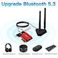 Miniatyrbillede 4 af 7: WiFi adapter WiFi Tri Band Bluetooth Spil Rød Trådløst Netværk kort