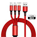 Miniatyrbild 6 av 6: 3 In 1 USB Snabb laddning kabel Typ C Micro IOS Multi laddare kabel