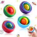 Miniatyrbilde 1 av 7: Tilfeldig 3 stykker 3D Rotasjon Ball Fidget Gyro Sensory Leker Hånd Fidget Spinner