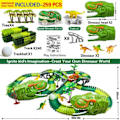 Pikkukuva 2 / 8: Magic Rata Dinosaur Rautatie Lelu Auto Rata Kilpa lelu setti opetus Bend joustava kilpa rata LED valo juna lelut lapsille
