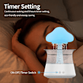Miniatyrbilde 3 av 7: Regn sky natt lys luftfukter med regnende vann dråpe lyd og 7 farger led lys essensiell olje diffuser aromaterapi