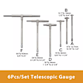 Miniatyrbild 5 av 5: 6 bitar set teleskop mätare set mikrometer mätning borrning ingenjörer kit 8-150 mm härdat verktyg stål precision teleskop mätare