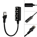 Miniatyrbillede 2 af 6: RJ45 Ethernet Splitter kabel 1 Han til 3 hun LAN Ethernet Splitter til Cat5 Cat6 LAN Ethernet Socket Connector