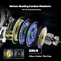 Miniatyrbillede 4 af 6: Baitcasting Reel 9,5KG 22LB Træk Power 10 Leje 6,4 Gear Ratio Trag Clicker Enkelt Power Handtag Fishing Reel