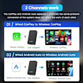 Miniatyrbilde 2 av 6: 5 2air Wireless CarPlay Android Auto Wireless Box 2in 1 Adapter 2-Channel Work Waze Spotify 5.8Ghz WiFi BT5.0 Siri GPS