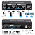 Miniatyrbillede 2 af 7: Dual Monitor DP KVM Switch 4K 120Hz 2x2 USB 3.0 HDMI KVM Switch 2 in 2 out