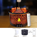 Miniatyrbilde 6 av 7: Eterisk Olje Diffuser Luftfukter Aroma Diffuser Aromaterapi Vulkan Luftfukter med flamme & Volcano Mist Mode 2 Colors Timer