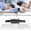 Miniatyrbilde 3 av 6: LED Digital Projeksjon Alarm Klokke Bord Elektronisk Alarm Klokke med Projeksjon FM Radio Tid Projektor