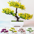 Miniatyrbild 3 av 10: Konstgjorda växter bonsai liten träd kruka falsk växt blommor kruka prydnader för hem fest bröllop dekoration tillbehör