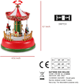 Miniatyrbillede 4 af 5: Jul landsby pynt karneval scene animeret karrusel med led lys ferie pynt C