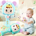 Miniatyrbillede 2 af 10: Lys baby lyd raslen skifter med rytme LED lysende hånd raslen musik sand hammer baby legetøj