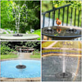Miniatyrbild 4 av 7: Flytande sol fontän vattenfall fontän pool damm fågel bad solpanel driven fontän vatten pump