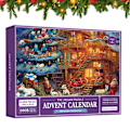 Miniatyrbild 1 av 6: Jul advent kalender pussel present ask 24 dagar jul nedräkning kalender