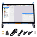 Miniatyrbild 1 av 6: 7 tum IPS TFT LCD Display Touch Skärm Monitor 1024*600 RGB Pixel USB HDMI-kompatibel