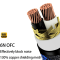 Pikkukuva 5 / 7: RCA kaapeli laadukas 4N OFC HIFI 2RCA uros uros ääni kaapeli