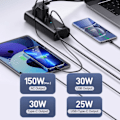 Pikkukuva 3 / 7: 150W auto invertteri DC 12V  AC 220V 110V automaattinen virta inversori USB tyyppi C pikalaturi