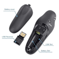 Miniatyrbild 3 av 4: 2,4 GHz trådlös USB Powerpoint Presentation PPT Flip Pen Pointer Clicker Present med rött ljus