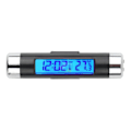 Miniatyrbilde 1 av 6: 2 in 1 Bil Auto Termometer Klokke Temperatur LCD Display Skjerm Clip-on Digital Blå Bakside Lys