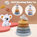 Miniatyrbild 4 av 8: Baby Silicon Byggklossar Montessori leksaker för bebisar Squeeze Stacker & Bandsjukdomar leksaker