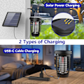 Pikkukuva 4 / 6: Solar Bug Zapper 2-in-1 Mosquito Killer Lamp Indoor 4500V Fly Zapper