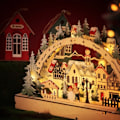 Miniatyrbilde 4 av 5: Cross border jul trepynt LED belysning jule landsby butikk vindu display