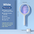 Miniatyrbilde 7 av 8: 3500V 5in1 Mosquito Killer Lampe Multifunksjonell Vinkel Justerbar Bug Zapper Elektrisk USB Oppladbar Mygg Fly Flagermus Swatter