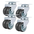 Miniatyrbilde 2 av 9: 4 STK Hjul Hjul 2 tommers Heavy Duty Swivel Mykt Gummi Ruller med brems