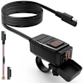 Pikkukuva 4 / 7: Moottoripyörä USB laturi QC3.0 Ohjaustanko pikalataus vedenpitävä 12V pistoke adapteri