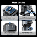 Miniatyrbillede 4 af 7: F 38 Quick Release Fluid Video Head Panoramic Gimbal Head  Aftageligt Håndtag til Stativ Shooting