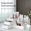 Miniatyrbilde 3 av 6: 1 stk Hvit Skuff Sminke Oppbevaring Eske Sovesal Etterbehandling Plast Hylle Kosmetikk Hudpleie Dressering Bord Desktop