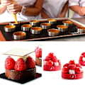 Miniatyrbillede 4 af 7: 12 Pakke Rustfrit Stål Tærte Ringe,Pperforeret Kage Mousse Ring,Cake Ring Form,Round Kage Bage Værktøj