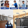 Miniatyrbilde 6 av 7: Høy kvalitet 4 deler Sammenleggbar Håndveske Oppheng for Bord Bærbar Metal Hengende Sklisikre Multipurpose Bag kroker