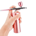 Miniatyrbild 2 av 9: Rosa Mini luft kompressor kit luftborste färg spray pistol luftborste för nagelkonst tatuering hantverk