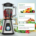 Miniatyrbilde 2 av 6: 1300W Smoothie Blender med 1,5L Glass Klasse Personlige Blendere Combo for Fryst Frukt Drikker