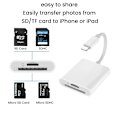 Miniatyrbild 5 av 6: 2 in 1 OTG Card Reader Adapter for iPhone 14 13 12 11 Pro Max Micro SD TF Smart Memory Card Reading Converter Mini Card  Läsare