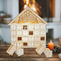 Miniatyrbild 4 av 7: Jul Trä Semester Dekoration LED Ljus 24 Dagar Nedräkning Advent Kalender Ornament