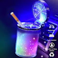 Miniatyrbild 2 av 7: Bil Askfat Med LED Ljus Lufttätt Lock Multifunktionell Fordon Kopp Hållare Luft Vent Askfat Skräpkanna Bil Inredning Inredning