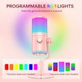 Miniatyrbild 3 av 5: RGB Gaming Mikrofon USB Mikrofon Kondensator Mik Pink Mic med Mic Gain och RGB Light for Podcasting