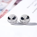 Miniatyrbillede 4 af 5: Jack Circle Crystal Øreringe Mareridt Før jul Tegnefilm Gotisk Fest Smykker Skull Stud Øreringe