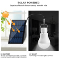 Pikkukuva 2 / 7: LED aurinko polttimo valo vedenpitävä ulkokäyttö 5V USB ladattu riippuva hätä auringonvalo sähköinen lamppu